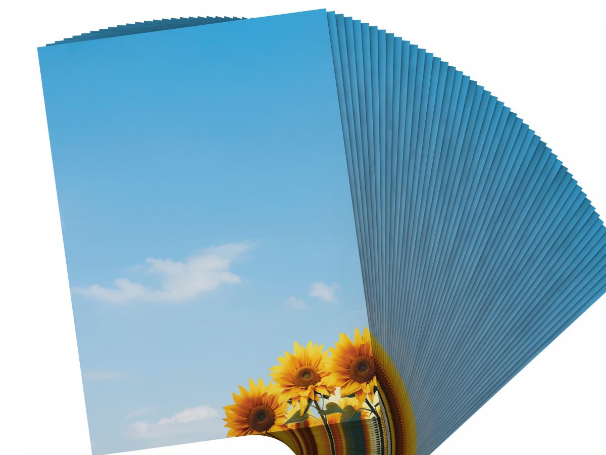 Motivpapier Sonnenblumen Briefpapier mit Motiv